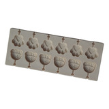 * Molde Silicon 12 Huellas Y Caras Oso Jabon Choco Isomalt