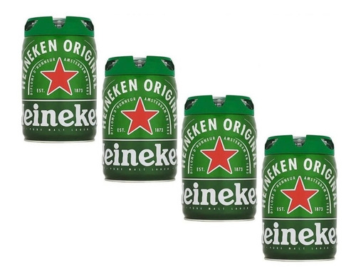 4 Barris Chopp Heineken Kit C 20 L + Bolsa Térmica Cooler