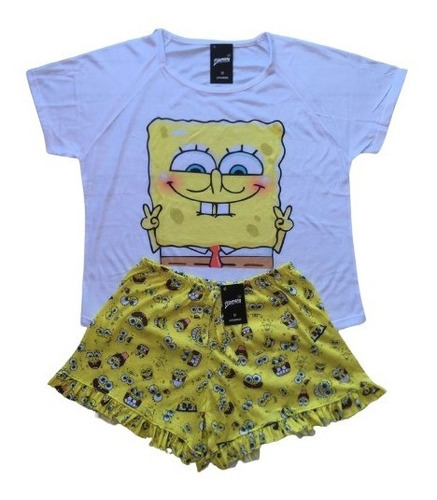 Pijama Animado Bob Esponja Mujer Primavera Verano