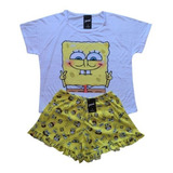 Pijama Animado Bob Esponja Mujer Primavera Verano