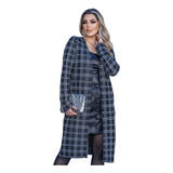 Casaco Sobretudo Feminino  Alongado Tricot Malha Frio Tr9581