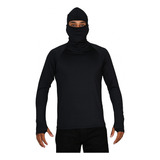 Camisa Segunda Pele Proteção Uv50 Malha Fria Com Capuz Touca