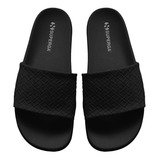 Sandalia 1908 Slides Woven Leather Black Superga