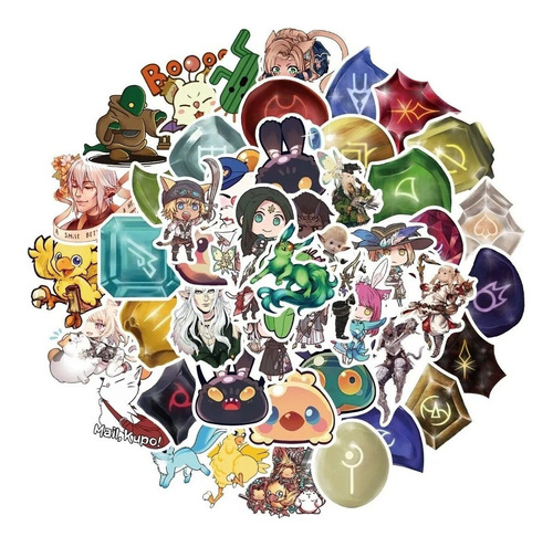 World Of Final Fantasy - Set De 50 Stickers / Calcomanias