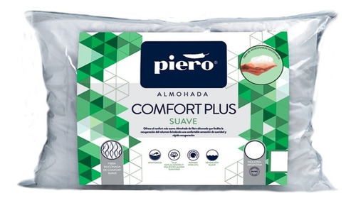 Almohada Piero Comfort Plus Suave 70x50 Fibra Siliconada