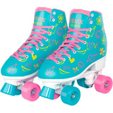 Patins 4 Rodas Ajustável Fenix Rl-07 4 Rodas Az/pt Ajustável