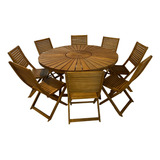 Comedor Redondo De Madera, 8 Personas, Plegable Mod Marea