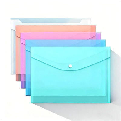 50pzs Carpetas Folder Plastico Con Botón Documentos Broche | MercadoLibre