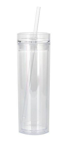 Vaso Tipo Skinny 500ml Personalizado Acrílico + Popote