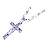 Dije Crucifijo Y Cadena De Plata