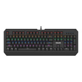 Teclado Gamer Philips Serie G400 Spk8413 Qwerty Inglés Us Color Negro Con Luz Rainbow