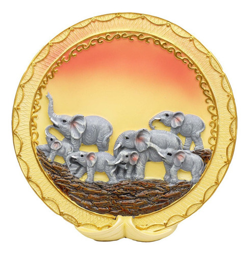 Elefantes Plato Decoración Atardecer Ganesha Dayoshop