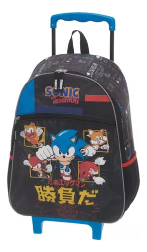 Mochila De Rodinhas Escolar Infantil Sonic Go Fast Pacific