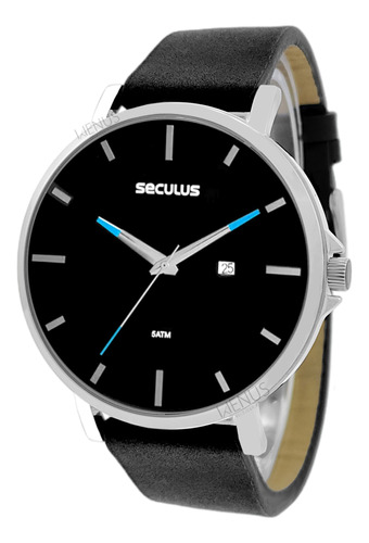 Relógio Masculino Seculus Minimalista C/ Pulseira De Couro 