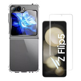 Capa Capinha + Película Hidrogel Hd Para Galaxy Z Flip 5 Cor Transparente