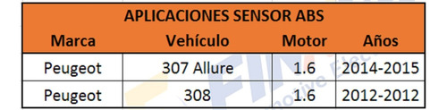 Sensor Abs Peugeot 307 Allure 308 1.6 Ruedas Delanteras Foto 6