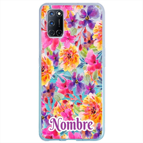 Funda Oppo Rosas Flores Personalizada Con Tu Nombre