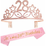 Regalos De Cumpleaños 28 Para Mujeres, Tiara Y Faja, Suminis