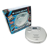 Discman Cd Player Rádio Am Fm Portátil- Cougar Cor Prateado