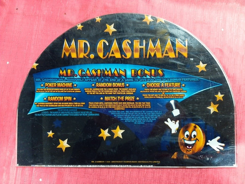 Cartel Original Tragamonedas Material Acrilico Mr Cashman