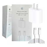 Cargador Para iPhone 15 Plus Pro Max Original Cubo Y Cable