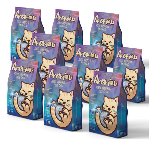 Aromiau Arena Para Gato Con Aroma 100% Aglutinante 27kg De Peso Neto Y 3kg De Peso Por Unidad