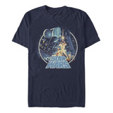 Star Wars Playera Vintage Victory Para Hombre, Azul Marino,