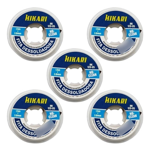 5 Fitas Malha Dessolda Hk120 Hikari 2.0 /2.5 /3.0 Mm Soldar