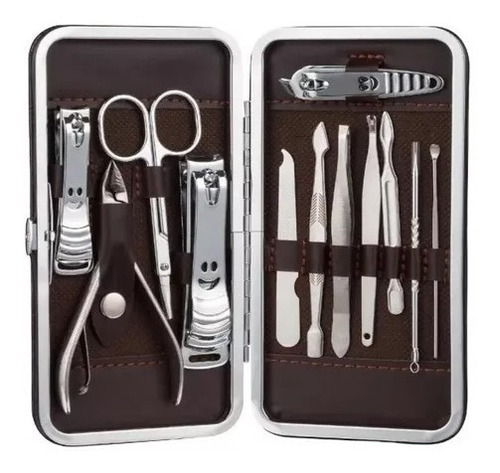 Set De Manicure Pedicure Profesional Acero Inoxidable 12 Pzs