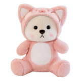 Urso Transformado Boneca Brinquedo De Pelúcia Gato Rosa .