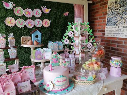 Cajitas Baby Shower Mesa De Dulces Fiesta Temática Pajaritos