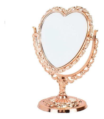 Espelho De Mesa Coração Dupla Face Princesas