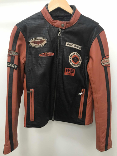 Jaqueta Harley Davidson Feminina Couro Semi Nova Linda