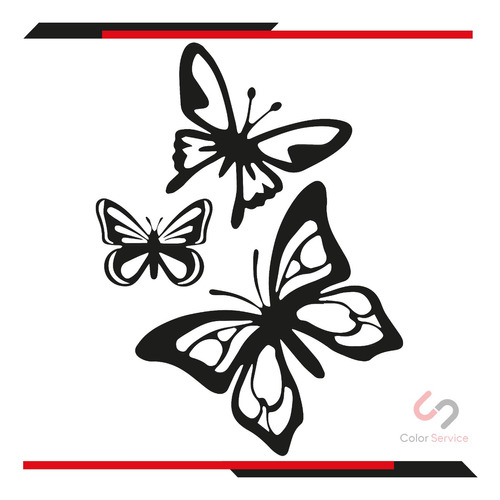 Calca Sticker 3 Mariposas P/carro,camioneta, Decorar 15x18cm