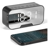 Reloj Despertador Digital Con Espejo Led, Reloj De Mesa Reca