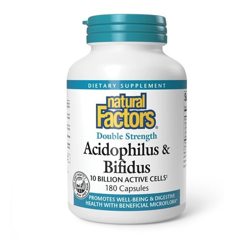 Natural Factors | Acidophilus & Bifidu 10 Bil | 180 Caps