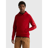 Polerón Hoodie Monotype Logo Hombre Tommy Hilfiger Rojo