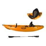Kayak Para Pesca 2.6m + Remo 1 Asiento Mar Lago Laguna Timo Color Naranja