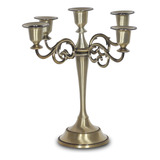 Sujun Candelabro De Metal De 5 Velas De Bronce De 10.6 Pulga