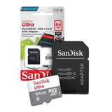 Tarjeta De Memoria Sandisk Ultra 64gb Clase 10 Microsdxc