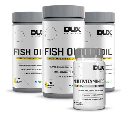 Kit 3 Fish Oil  120 Cáps + Multivitamínico (brinde)