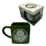 Caneca Palmeiras Cubo Quadrada Porcelana 330ml Oficial Porco