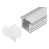 Kit Perfil Aluminio Para Tiras Led 2mt - Empotrable C/ Accesorios