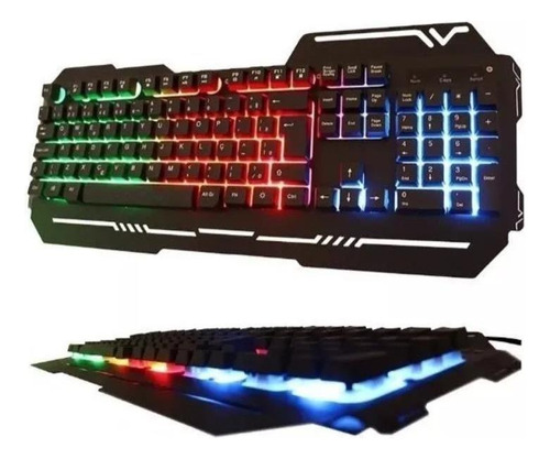 Teclado Gamer Semi-mecânico Metal C/ Led Colorido Wb-539