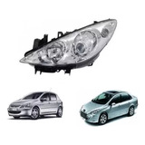 Faro Izq Cromado Dfzn Peugeot 307 Sedan 2006 2007 2008 2009