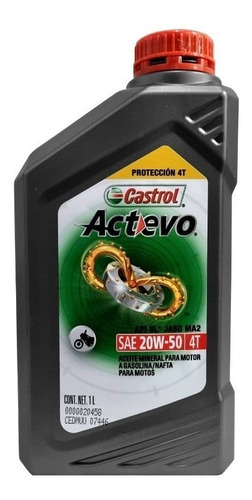 Aceite Castrol Actevo Gp 20w50 4t Mineral  Siempre Fas Motos