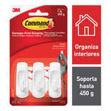 Gancho Plastico Command Uso General Pequeño Blanco Paquetex3