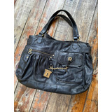 Juicy Couture Bolsa De Piel Negro / Dorado