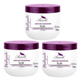 Kit 03 Mascaras Matizantes Extrato De Açai Aramath 250g