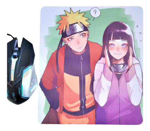 Mouse Pad Gamer Naruto & Hinata Regalo San Valentín 24x21cms